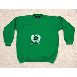 VTG Blarney Castle Designs XXLarge Green Irish Sweatshirt Shamrock Crest Ireland